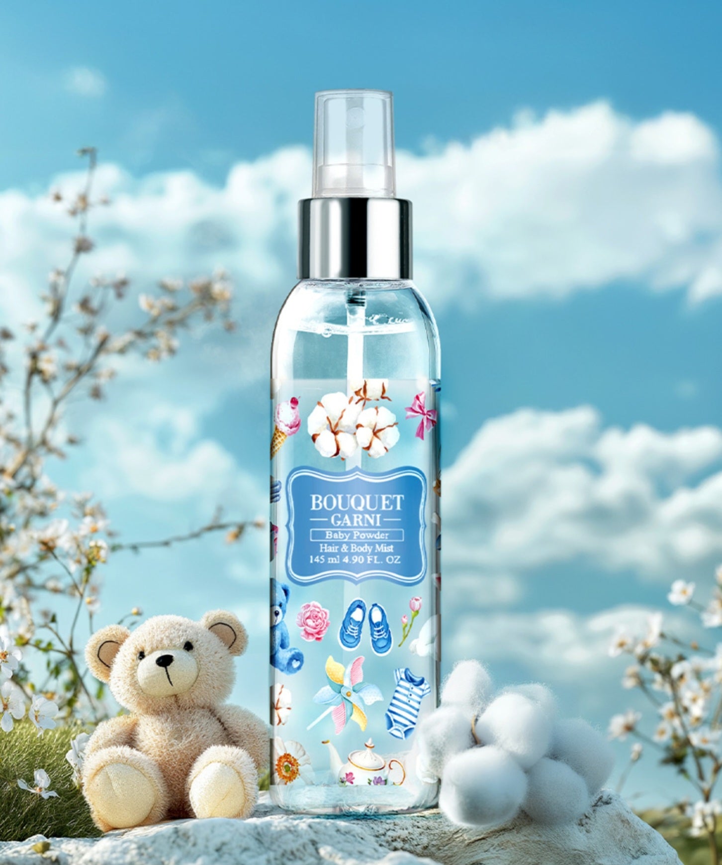 Bouquet Garni Fragranced Hair and Body Mist Baby Powder 145ml