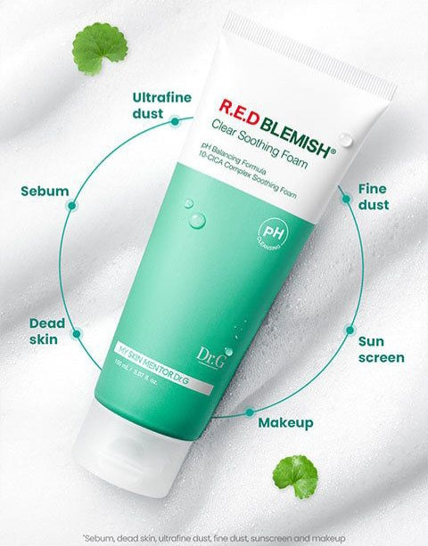 G醫師溫和酸性紅色瑕疵清爽舒緩泡沫